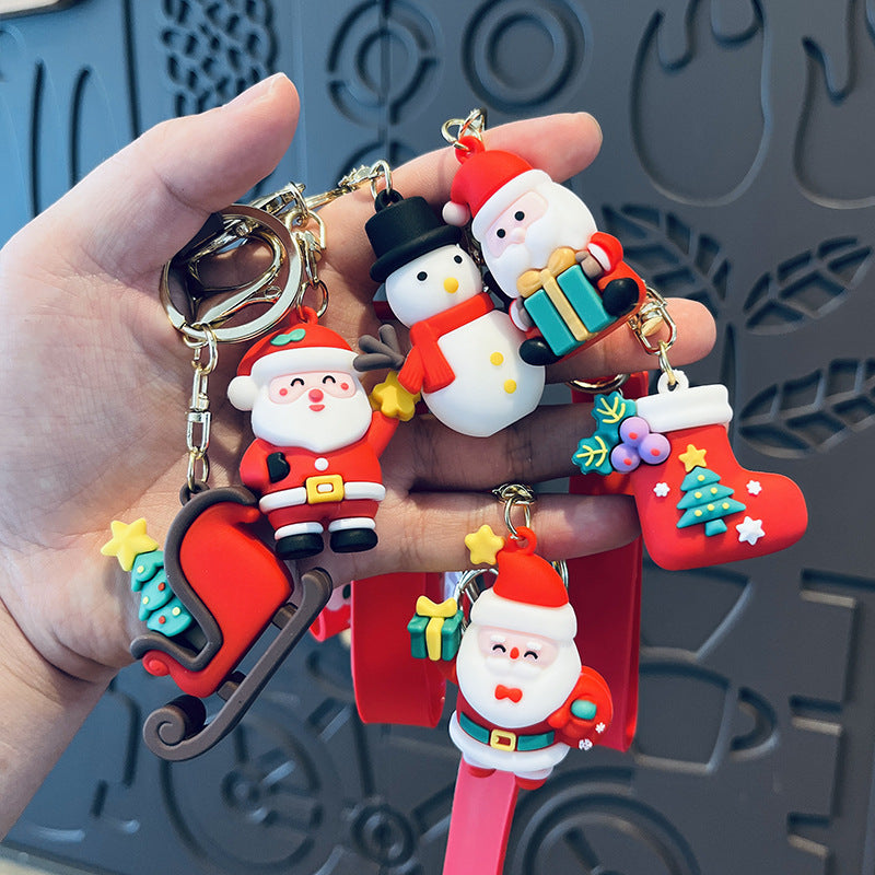Wholesale Santa Silicone Keychain Christmas Gift